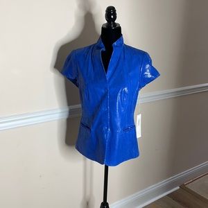 Worth Leather Blouse, size 8, color: Blueberry